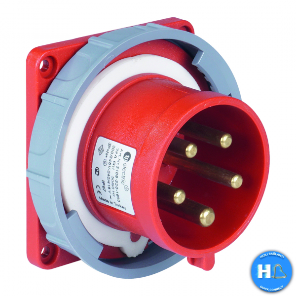 CEE Anbaustecker 83x90mm 5x32A IP67 mit Steckklemme (QuickConnect)